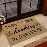 Theres Some Hookers In This House Fishing Coir Pattern Print Doormat - 1