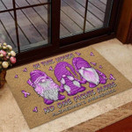 In This House We Never Give Up Alzheimer Awareness Coir Pattern Print Doormat - 1