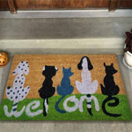 Welcome Dog Coir Pattern Print Doormat - 1