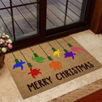 Merry Christmas Turtle Coir Pattern Print Doormat - 1