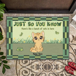 Just So You Know Cute Blue Eye Cats Personalized Doormat DHC05061528 - 1