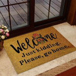 Welcome Please Go Home Skull Doormat - 1