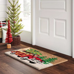 Merry Christmas Woody Cart Christmas Tree GS-CL-KL1411 Doormat - 1