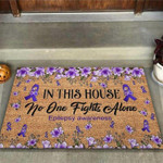In This House No One Fights Alone Epilepsy Awareness Coir Pattern Print Doormat - 1