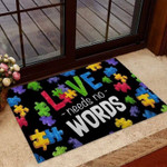 Love Needs No Words Autism Awareness Doormat - 1