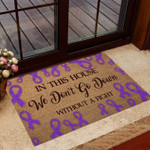 In This House Fibromyalgia Awareness Coir Pattern Print Doormat - 1