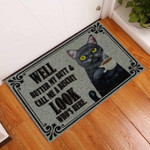 Look Whos Here Black Cat Doormat DHC04065343 - 1