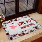 Hope You Brought Wine Flamingo Doormat DHC05061738 - 1