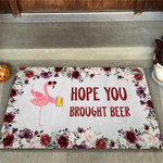 Hope You Brought Beer Flamingo Doormat - 1
