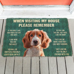 Irish Red And White Setter Dogs House Rules Doormat DHC04062911 - 1