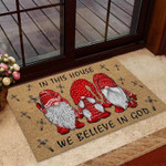 In This House We Believe In God Coir Pattern Print Doormat - 1