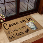 Let The Party Begin Gin Coir Pattern Print Doormat DHC05061722 - 1