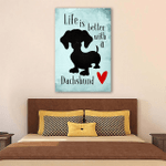 Life Is Better With A Dog Wall Art Vertical Poster Canvas