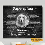 Golden Retriever I Never Left You Dandelion Personalized Pet Memorial Gift Wall Art Horizontal Poster Canvas
