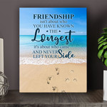 Friendship Isn't About Who You Have Known the Longest It's About Who Came and Never Left Your Pet Memorial Gift Wall Art Vertical Poster Canvas