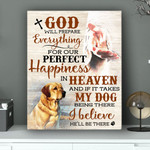 Dog And God Pet Memorial Gift Wall Art Vertical Poster Canvas