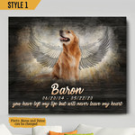You Have Left My Life But Will Never Leave My Heart Personalized Pet Memorial Gift Wall Art Horizontal Poster Canvas