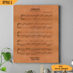 Personalized Song Music Sheet Wedding Anniversary Gift Wall Art Vertical Poster Canvas