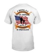 Being A Veteran Is An Honor Being A Grandpa Is Priceless T-shirt