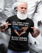 All Gave Some Some Gave All 9 11 2021 Never Forget American Flag Heart Hands 9/11 20th Anniversary T-shirt