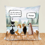 He Still Misses Us After All This Time Conversation Pet Personalized Dog Breeds Cat Breeds Pillow