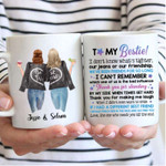I Love My Bestie Personalized Bestie, Hairstyle, Skin Color, Clothes, Drink White Mug 11oz