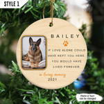 Personalized Pet Memorial Christmas Circle Ornament