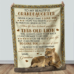 Personalized Gift For Granddaughter Grandma And Granddaughter Lions Sherpa Blanket Fleece Stadium Blanket Mink Blanket