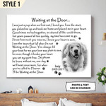 Waiting At The Door Personalized Dog Memorial Gift Wall Art Horizontal Poster Canvas Framed Print