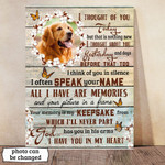 I Thought Of You Today Personalized Pet Memorial Gift Vertical Poster Canvas Framed Print
