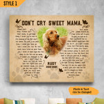 Personalized Dog Remembrance Gift - Custom Dog Sympathy - Dog Bereavement Photo Framed Print Canvas Poster