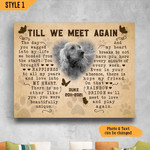 Till We Meet Again Typography Butterfly Shape Personalized Dog Memorial Gift Wall Art Horizontal Poster Canvas Framed Print
