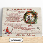 I Never Left You Cardinals Birds Personalized Pet Memorial Gift Wall Art Horizontal Poster Canvas Framed Print