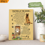 Waiting At The Door Personalized Dog Memorial Gift Wall Art Vertical Poster Canvas Framed Print