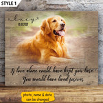 If Love Could Have Saved You You Would Have Lived Forever Personalized Dog Memorial Passing Gift Poster Canvas Framed Print