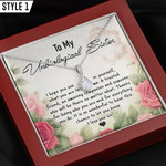 To My Unbiological Sister Personalized Necklace With Message Card