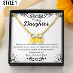 Personalized To Our Daughter Gift From Mom Dad Infinity Bracelet With Circle Charms And Message Card