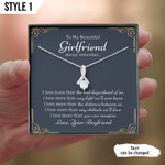 To My Beautiful Girlfriend Personalized Gift For Girlfriend- Necklace With Message Card