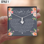 Personalized To My Daughter In Law On Your Wedding Day Gift From Mother In Law Necklace With Message Card