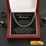 Personalized Gift For Husband To My Dear And Loving Husband Cuban Link Chain With Message Card