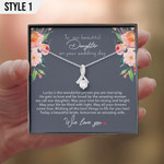 To Our Beautiful Daughter On Your Wedding Day Necklace With Message Card