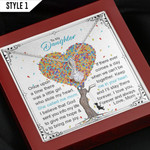 To My Daughter Heart Tree Gift From Mom Necklace With Message Card