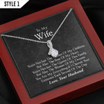 To My Wife Gift From Husband Wedding Anniversary Necklace With Message Card