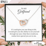 Personalized Gift For Girlfriend To My Girlfriend - Hearts Necklace With Message Card