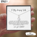 To My Amazing Wife Personalized Gift For Wife- Necklace With Message Card
