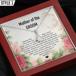 To My Mother Of The Groom Personalized Necklace With Message Card