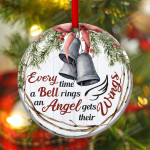 Personalized Every Time A Bell Rings, An Angel Gets Their Wings Ornament Christmas Jingle Bell And Holly Wreath Wood Texture Ornament Best Gifts For Christmas Winter