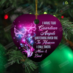 I Have 2 Guardian Angels In Heaven I Call Them Mom & Dad Memorial Ornament House Car Decor Gifts For Grandpa Grandma Mom Dad In Heaven Christmas New Year