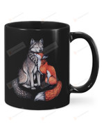 Wolf And Fox Mugs Gifts For Men Women Kids Ceramic Coffee Mug (15 Oz)