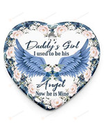 Memorial Gift To Heaven - Daddy'S Girl Heart Ornament | Christmas Ceramic Ornament
